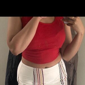 Red Halter strap top